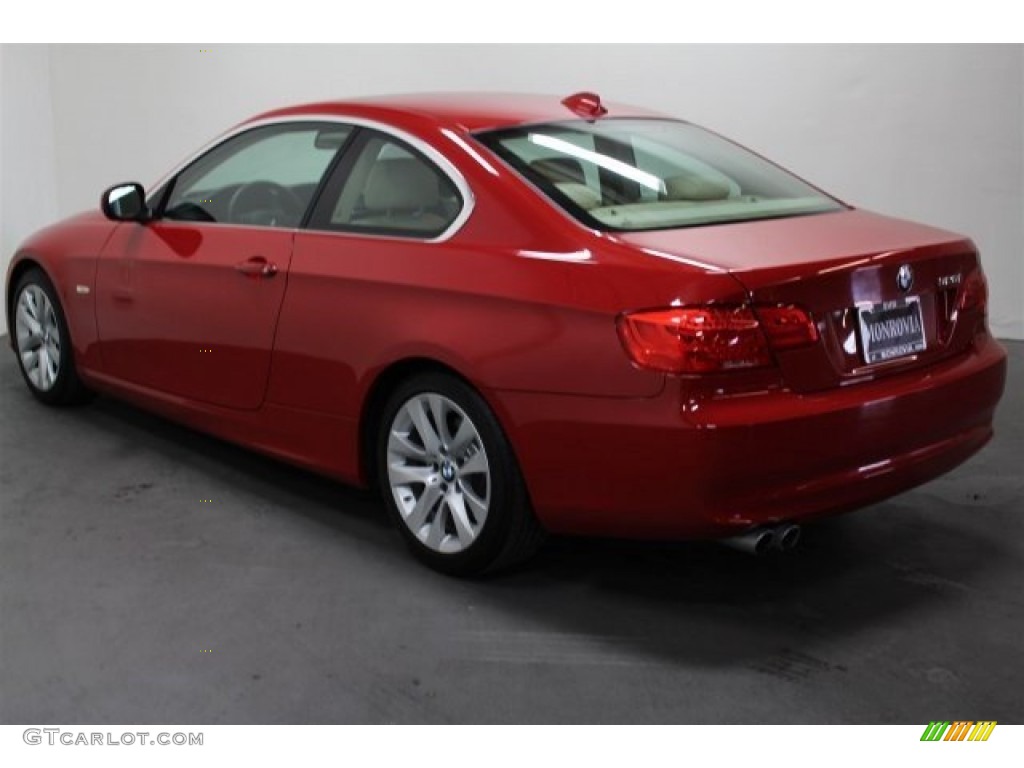 2012 3 Series 328i Coupe - Crimson Red / Cream Beige photo #3