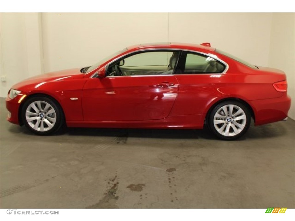 2012 3 Series 328i Coupe - Crimson Red / Cream Beige photo #6