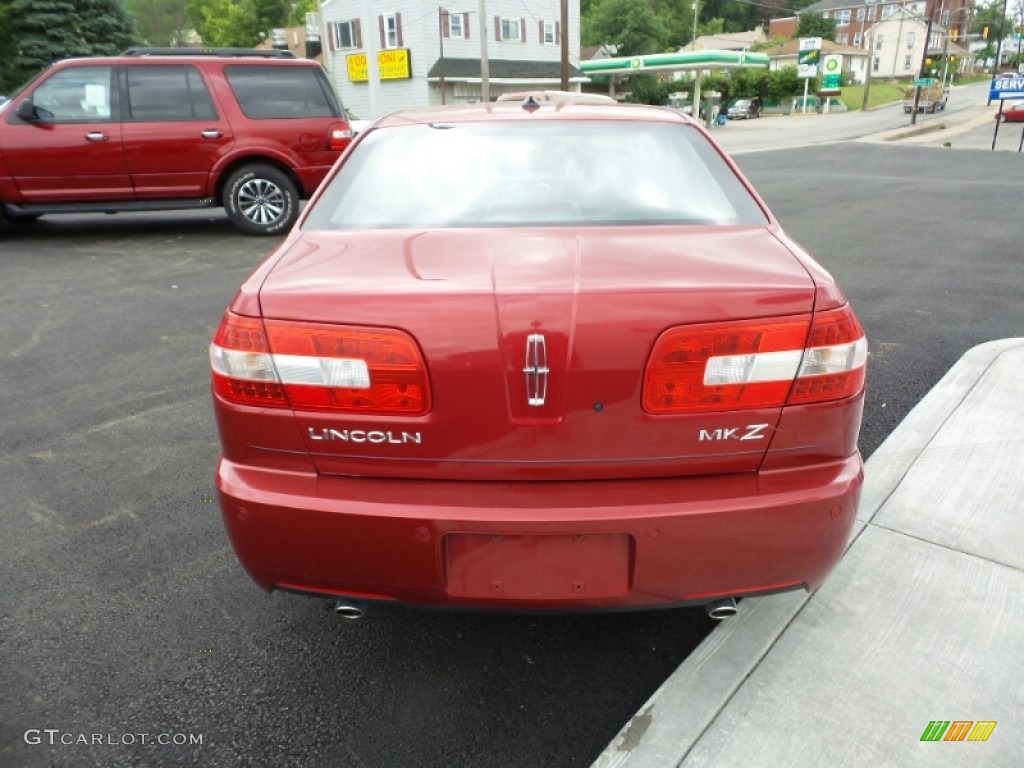 2009 MKZ Sedan - Vivid Red Metallic / Dark Charcoal photo #4
