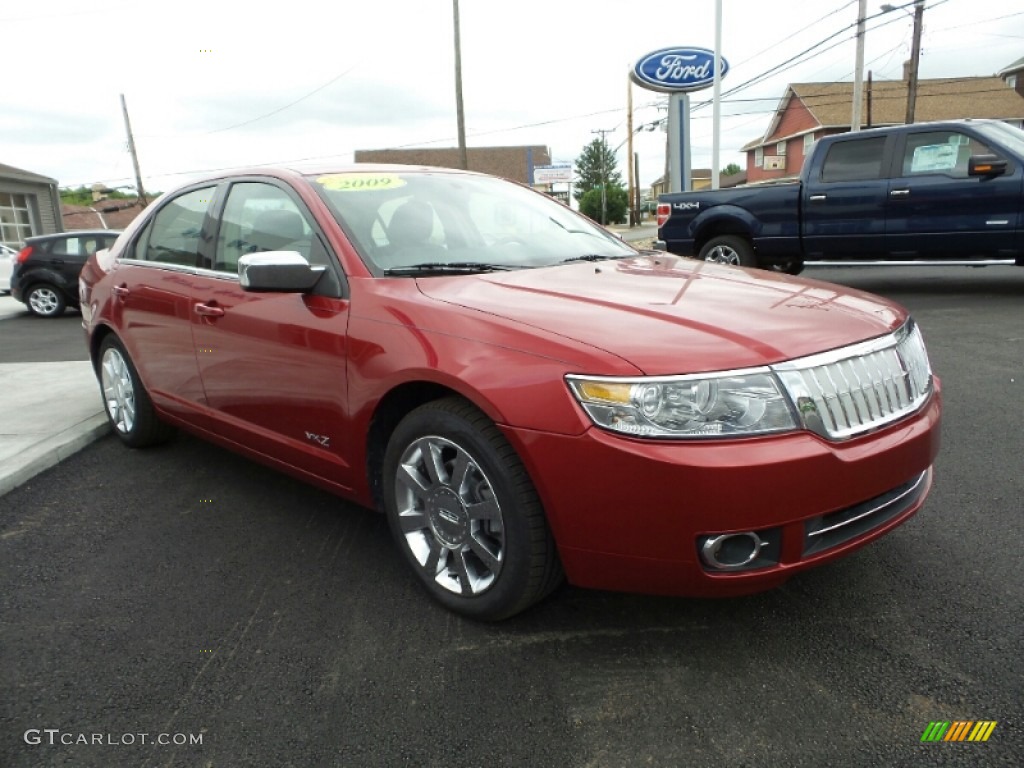 2009 MKZ Sedan - Vivid Red Metallic / Dark Charcoal photo #7