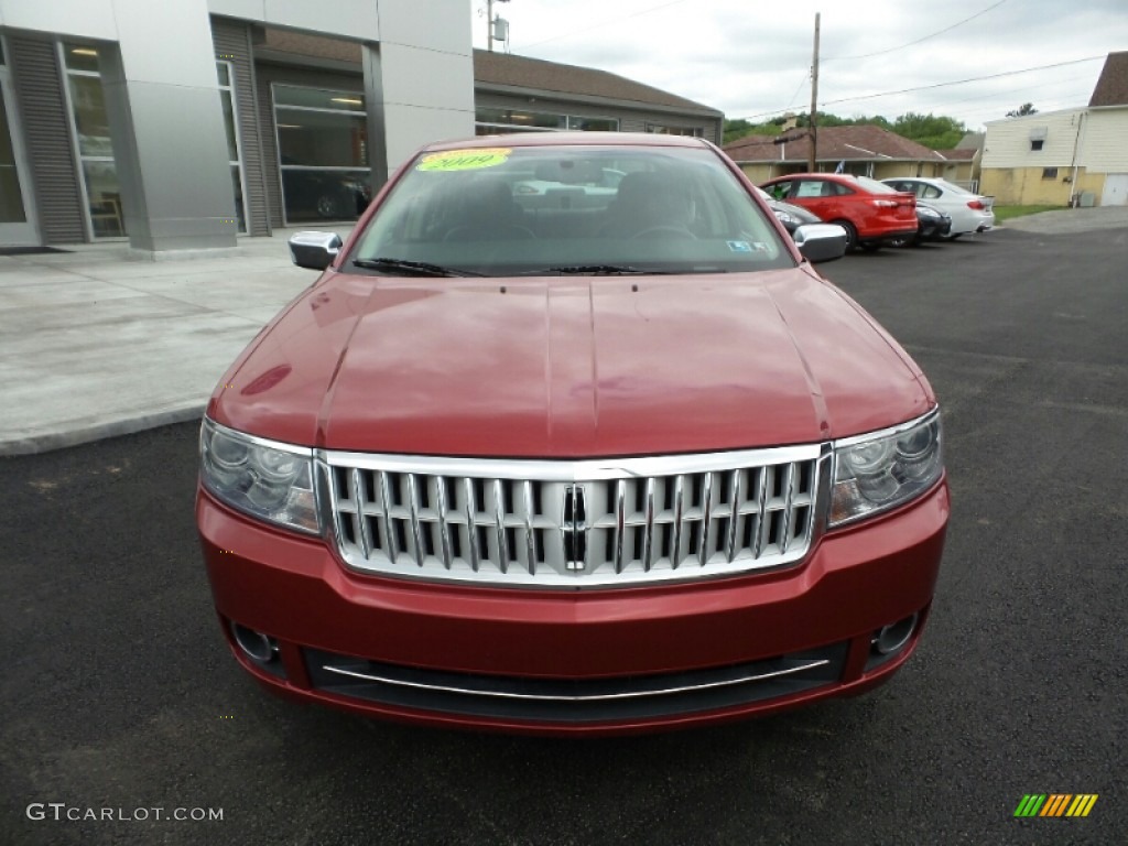 2009 MKZ Sedan - Vivid Red Metallic / Dark Charcoal photo #8