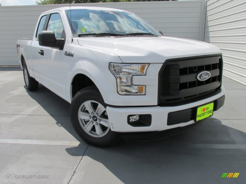 2015 F150 XL SuperCab - Oxford White / Medium Earth Gray photo #2