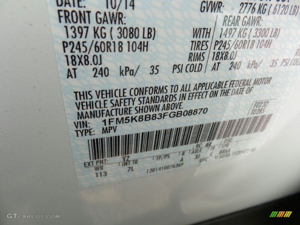 2015 Explorer 4WD - Oxford White / Medium Light Stone photo #14