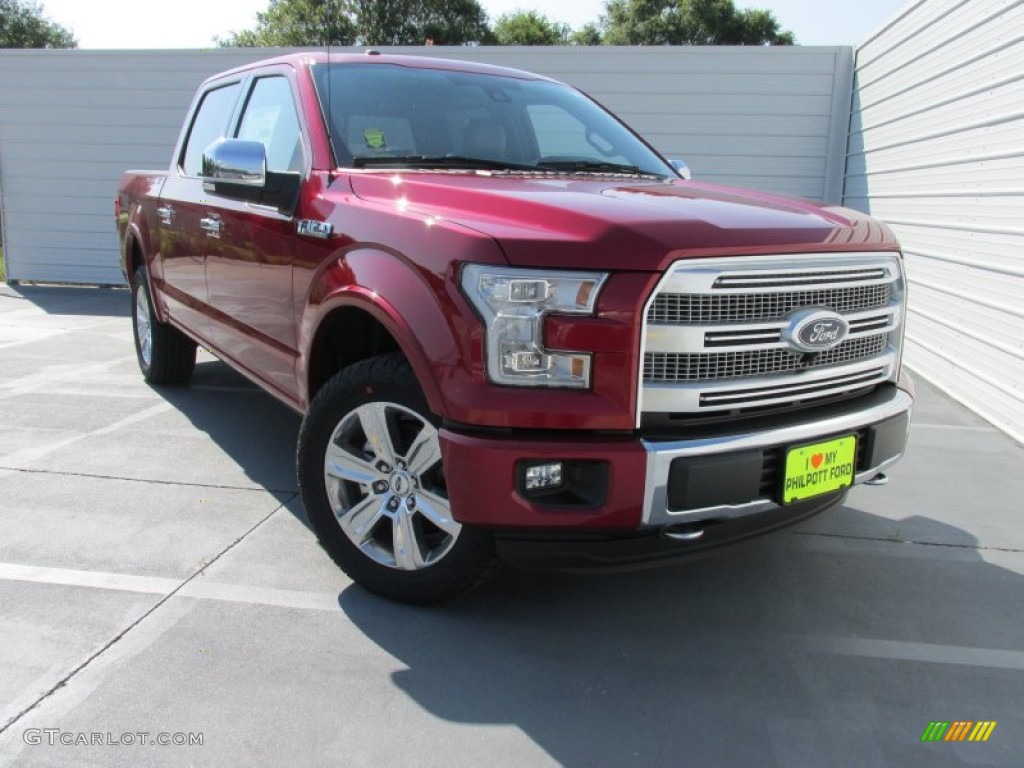 2015 F150 Platinum SuperCrew 4x4 - Ruby Red Metallic / Platinum Black photo #1