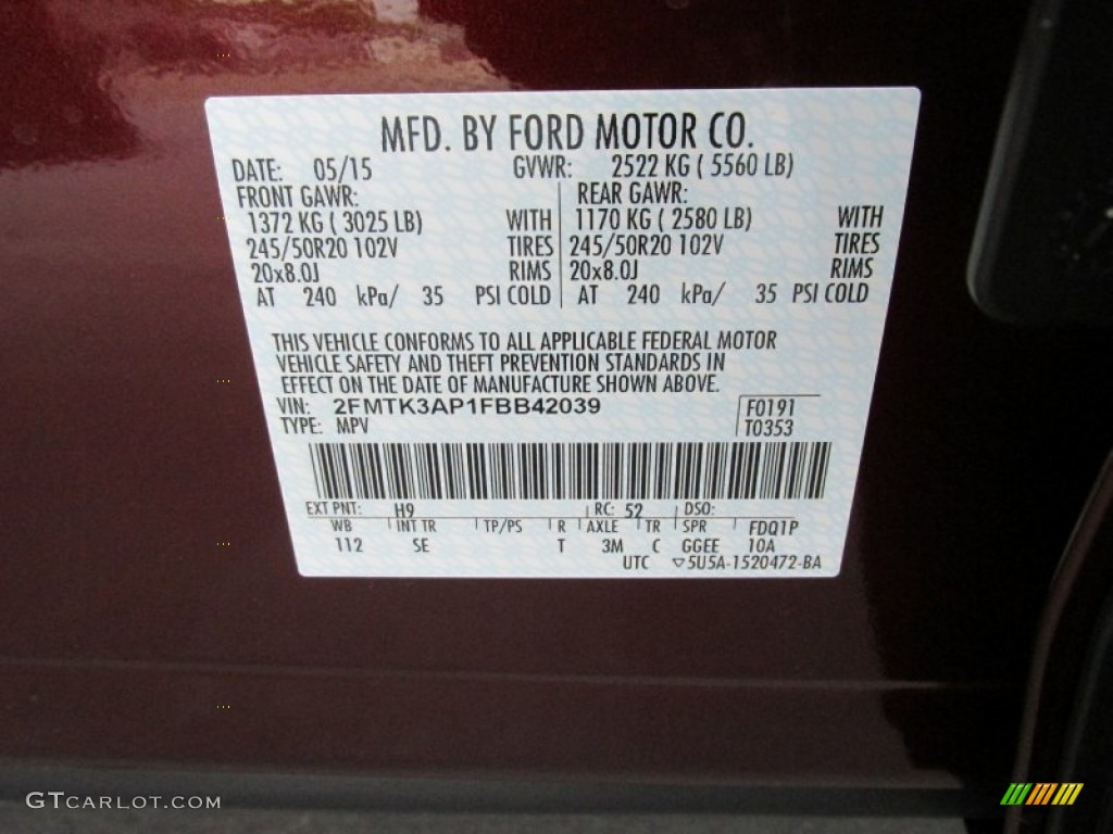 2015 Edge Color Code H9 for Bronze Fire Metallic Photo #104479075