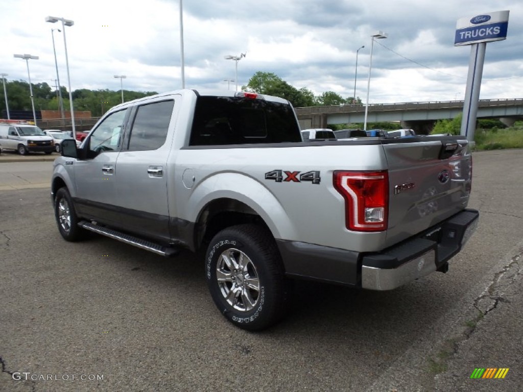 2015 F150 XLT SuperCrew 4x4 - Ingot Silver Metallic / Medium Earth Gray photo #6