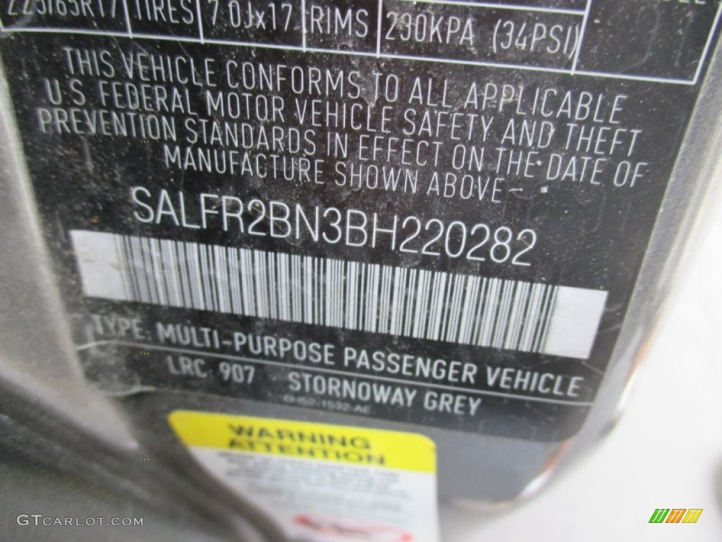 2011 LR2 HSE - Stornoway Grey Metallic / Ebony photo #19
