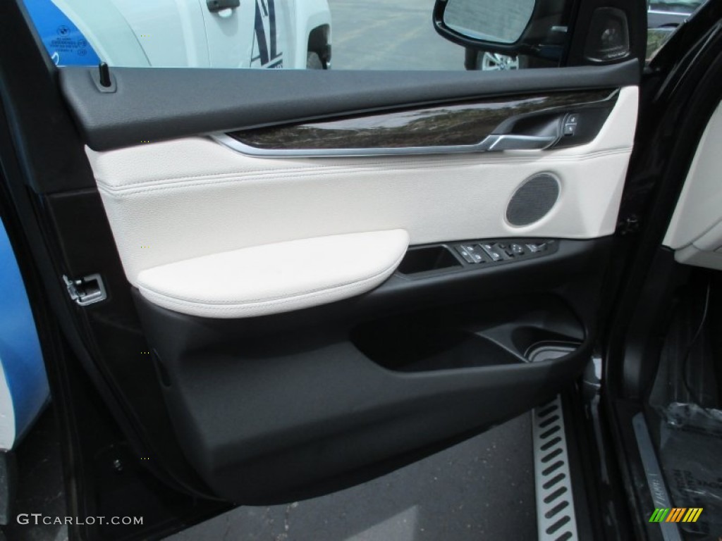 2015 BMW 4 Series 435i xDrive Gran Coupe Ivory White and Black Door Panel Photo #104487855