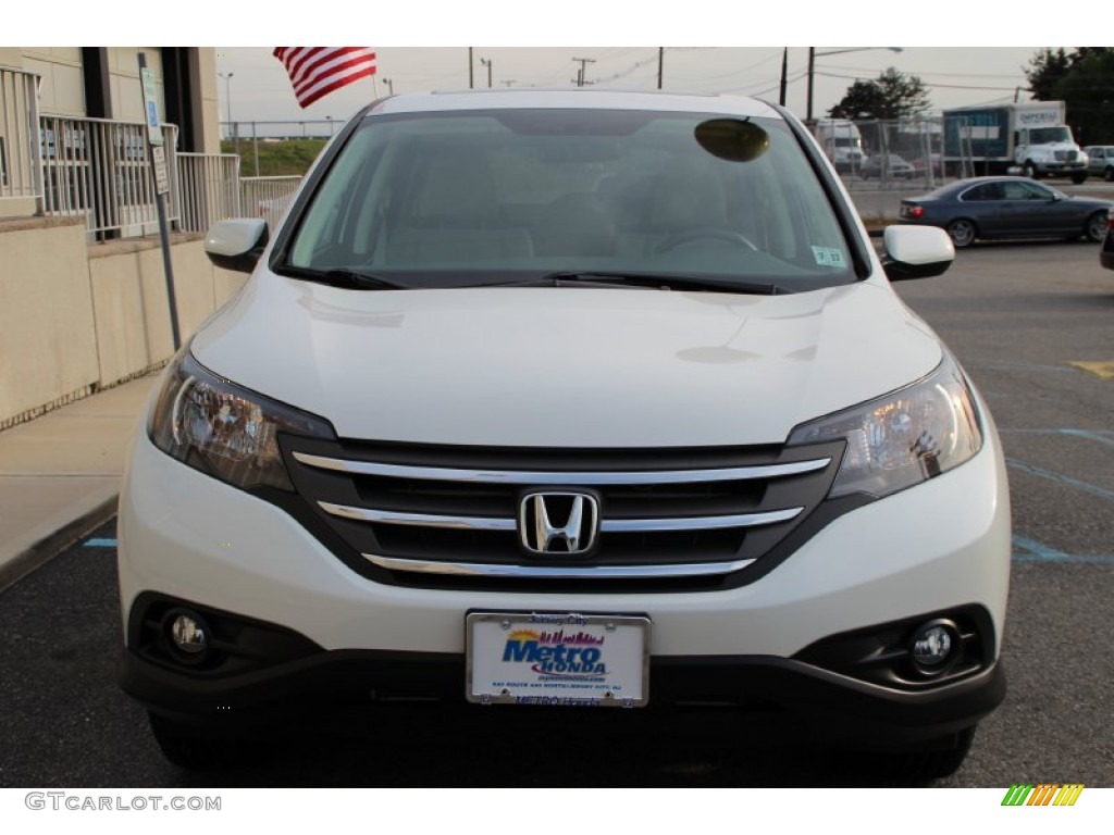 2012 CR-V EX 4WD - White Diamond Pearl / Beige photo #2