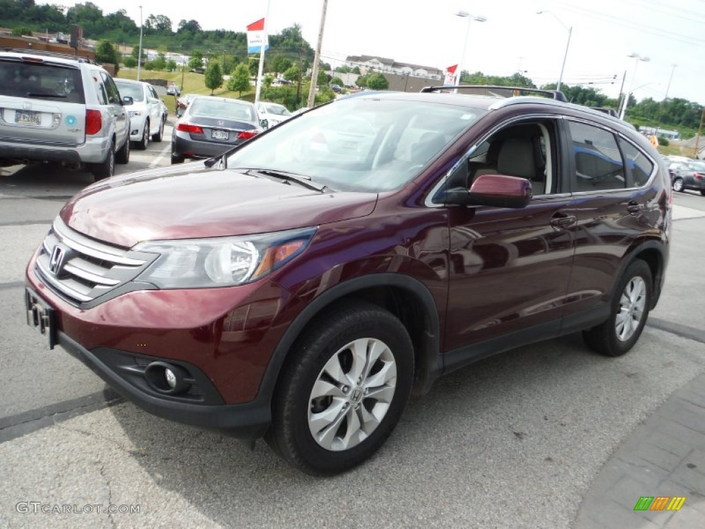 2012 CR-V EX 4WD - Basque Red Pearl II / Beige photo #5
