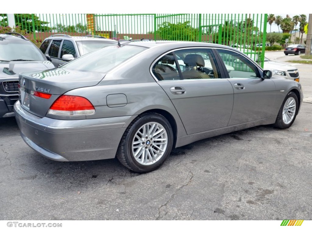 2003 7 Series 745Li Sedan - Sterling Grey Metallic / Dark Beige/Beige III photo #8