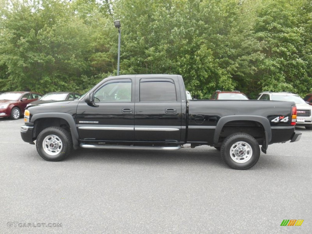 2005 Sierra 2500HD SLT Crew Cab 4x4 - Onyx Black / Dark Pewter photo #4