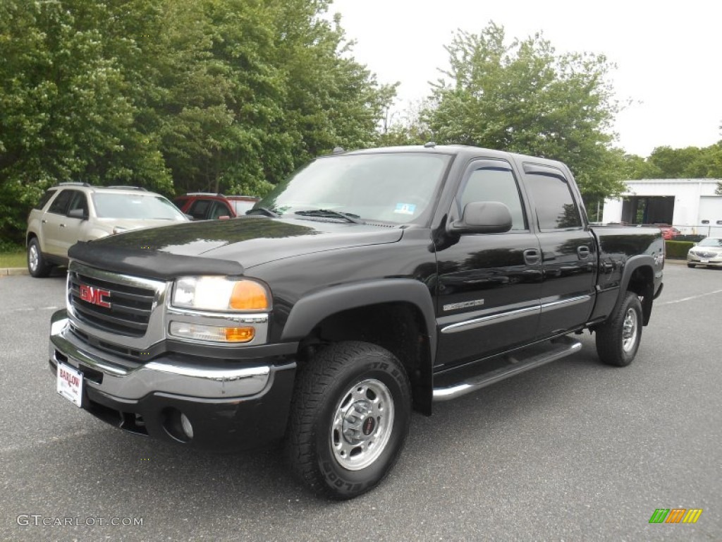 2005 Sierra 2500HD SLT Crew Cab 4x4 - Onyx Black / Dark Pewter photo #5