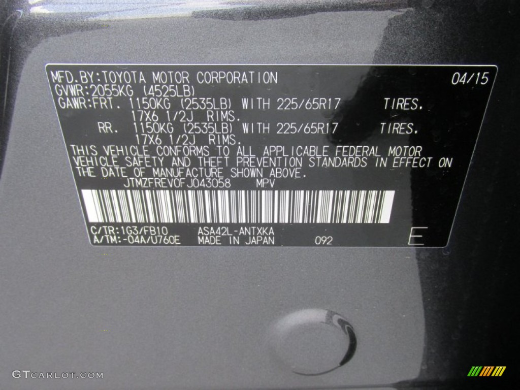 2015 RAV4 LE - Magnetic Gray Metallic / Ash photo #31