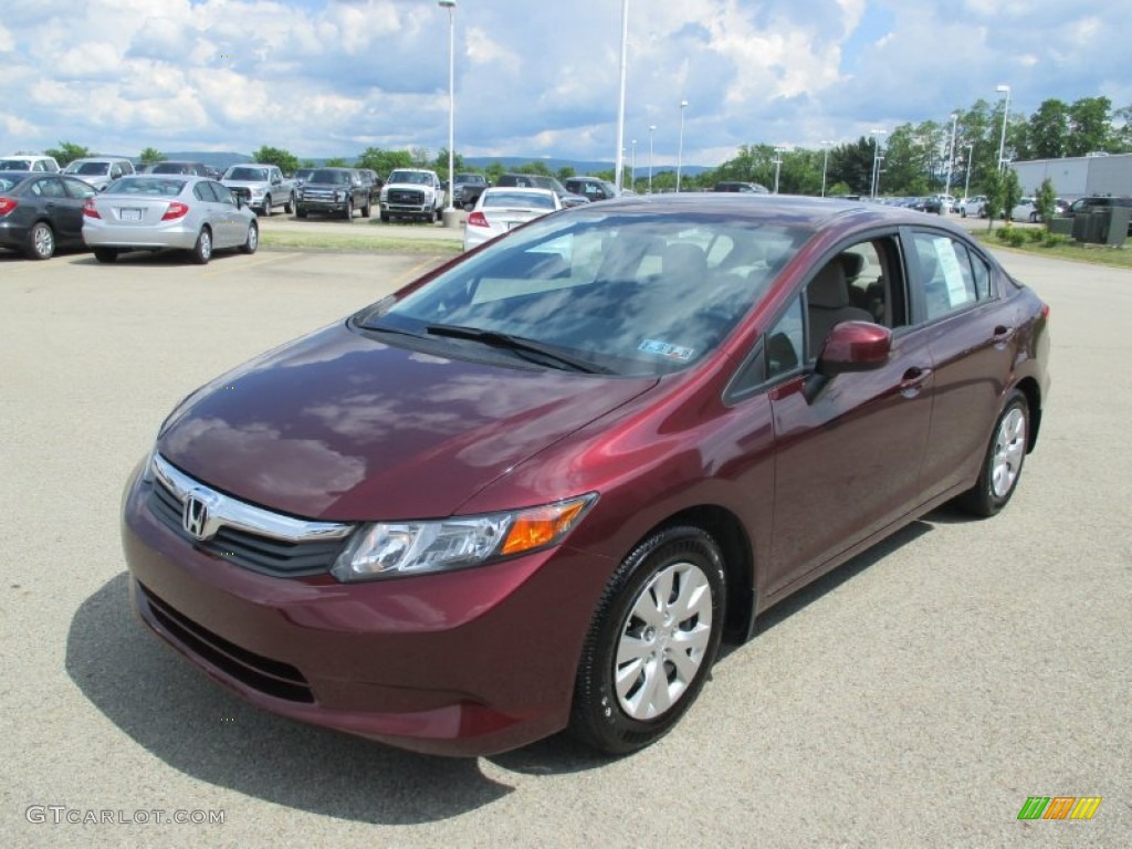 Crimson Pearl 2012 Honda Civic LX Sedan Exterior Photo #104530531