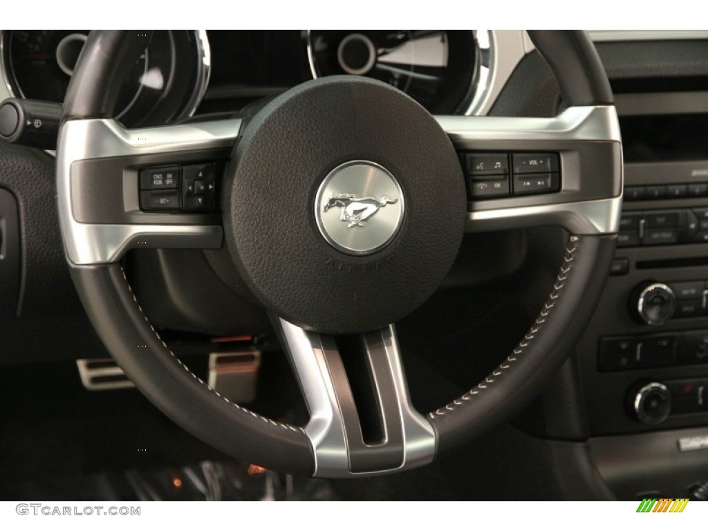 2014 Ford Mustang V6 Mustang Club of America Edition Coupe Charcoal Black Steering Wheel Photo #104533309