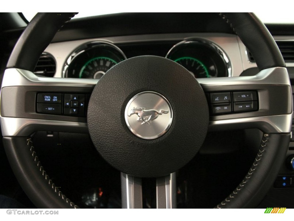 2014 Ford Mustang V6 Mustang Club of America Edition Coupe Charcoal Black Steering Wheel Photo #104533318