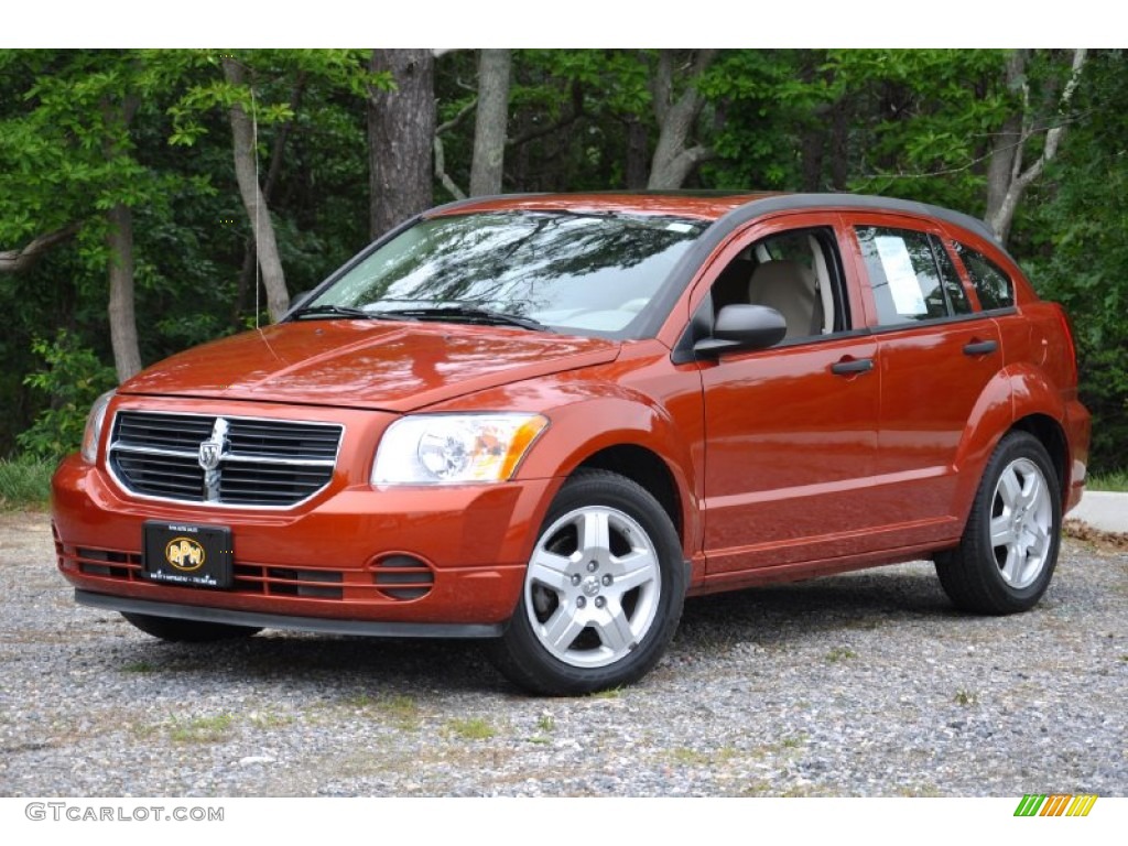 2008 Caliber SXT - Sunburst Orange Pearl / Pastel Pebble Beige photo #1
