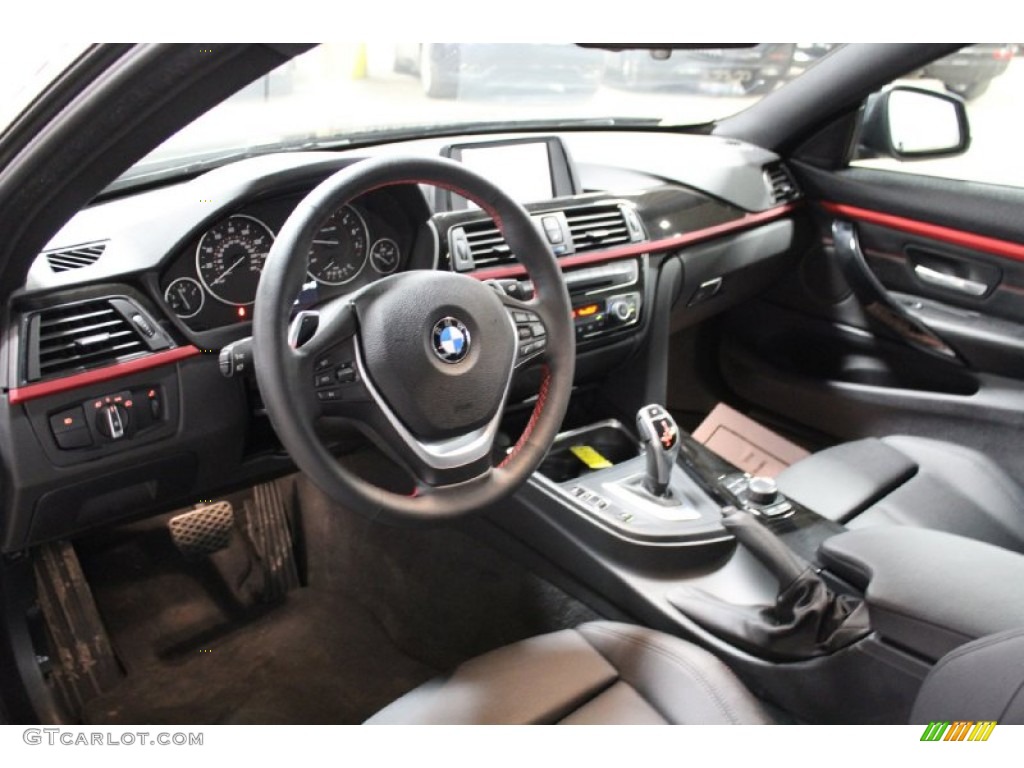 Black Interior 2014 BMW 4 Series 428i xDrive Coupe Photo #104538544
