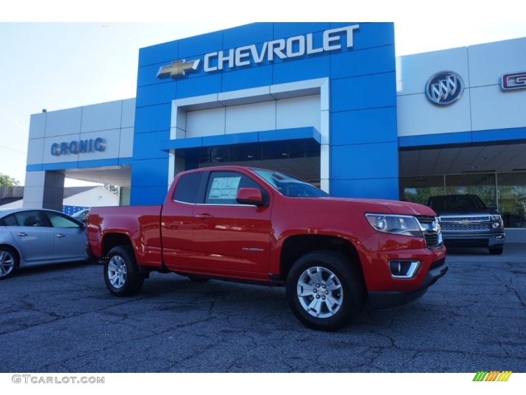 2015 Colorado LT Extended Cab - Red Hot / Jet Black/Dark Ash photo #1