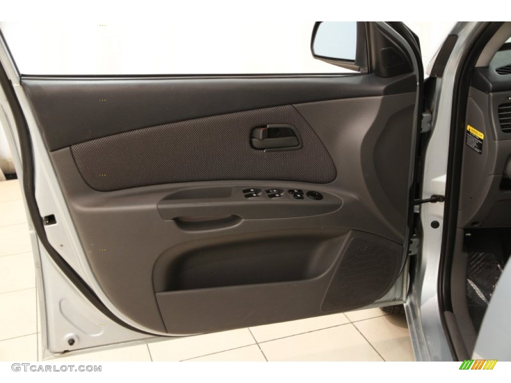 2008 Kia Rio LX Sedan Gray Door Panel Photo #104559962