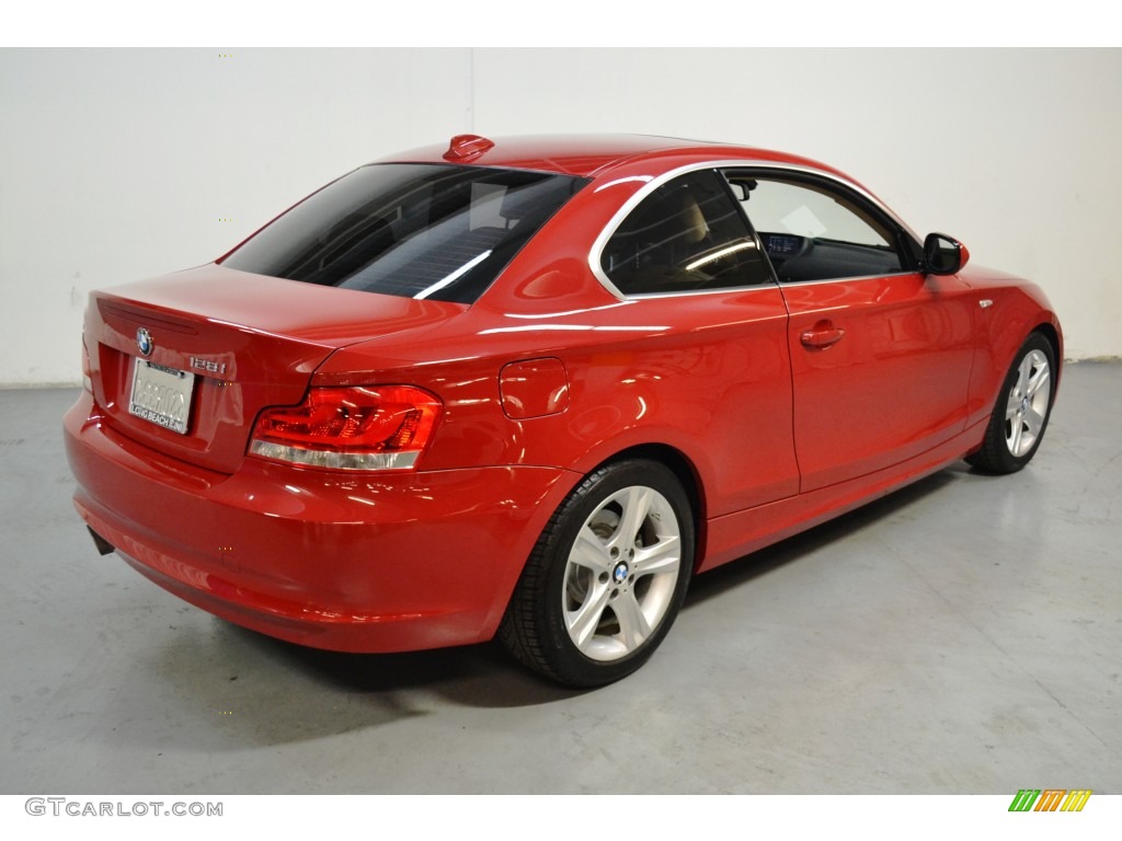 2012 1 Series 128i Coupe - Crimson Red / Savanna Beige photo #5