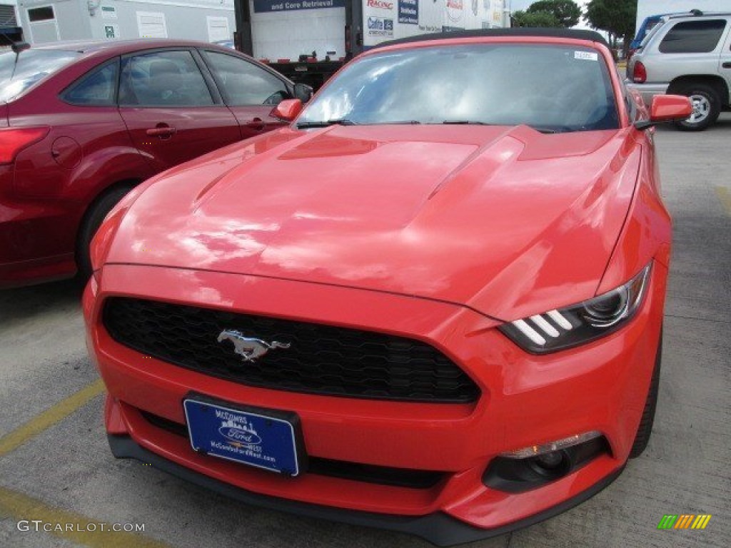 2015 Mustang V6 Convertible - Competition Orange / Ebony photo #14