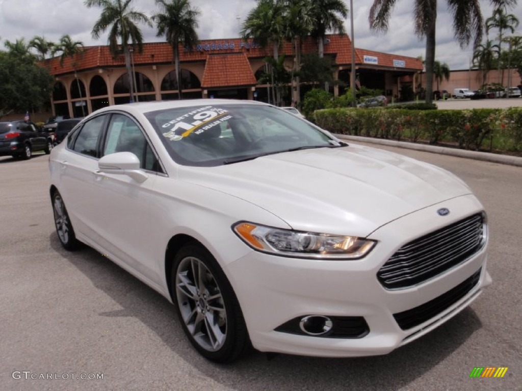 White Platinum Metallic Ford Fusion