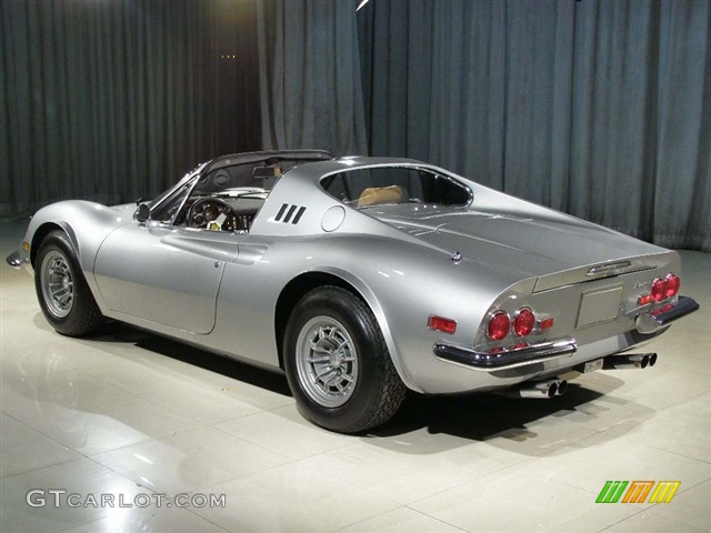 1974 Dino GTS, Metallic Silver / Tan/Black, Back Left 1974 Ferrari Dino 246 GTS Parts