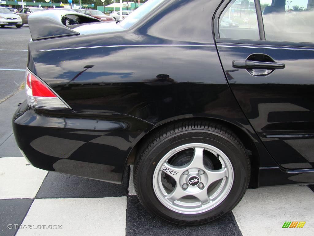 2004 Lancer OZ Rally - Labrador Black Pearl / Black photo #24