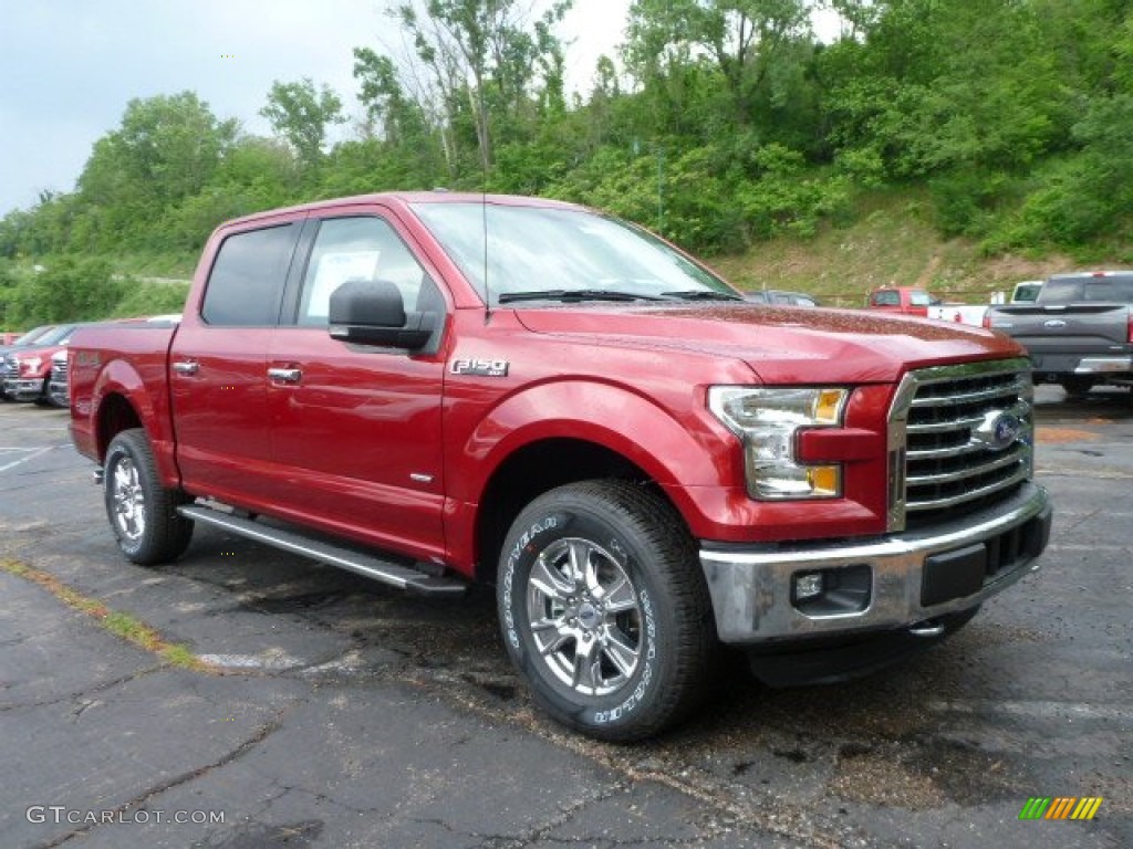 2015 F150 XLT SuperCrew 4x4 - Ruby Red Metallic / Medium Earth Gray photo #1