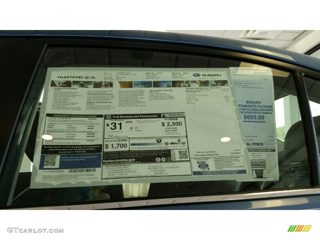 2015 Subaru Impreza 2.0i Limited 4 Door Window Sticker Photo #104590182