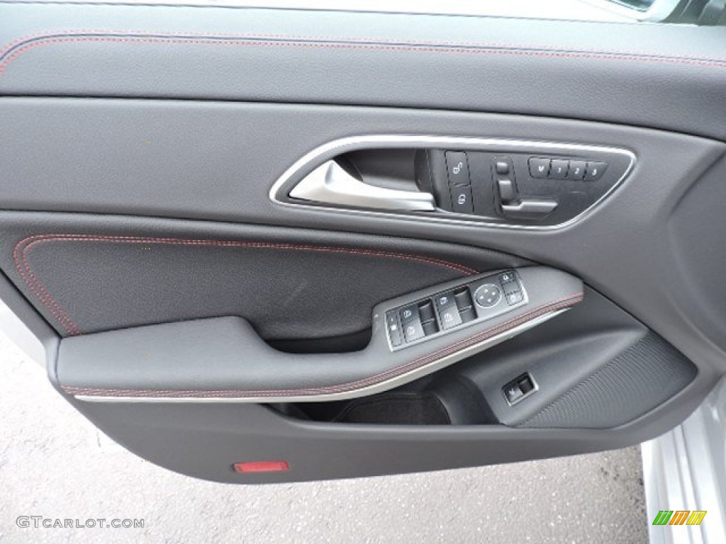 2015 Mercedes-Benz CLA 45 AMG Black/Red Cut Door Panel Photo #104593413