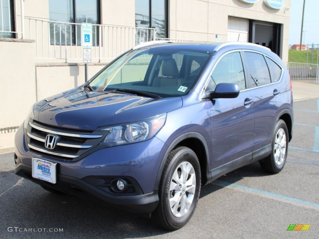 2012 CR-V EX-L 4WD - Twilight Blue Metallic / Gray photo #1