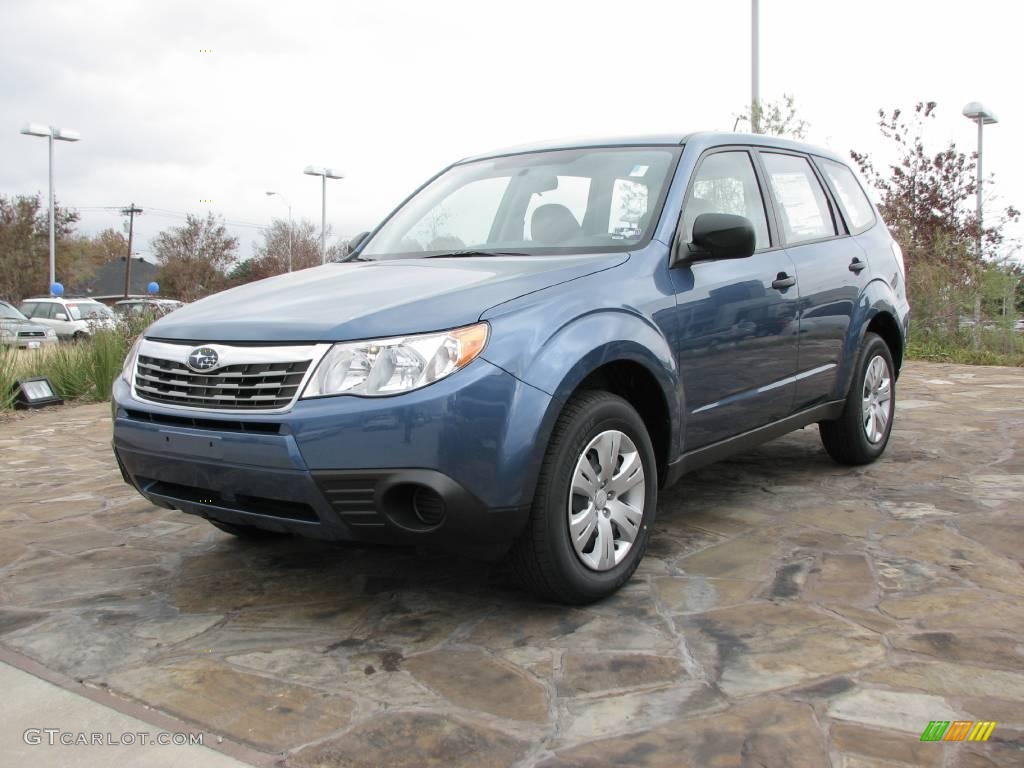 2009 Forester 2.5 X - Newport Blue Pearl / Platinum photo #2