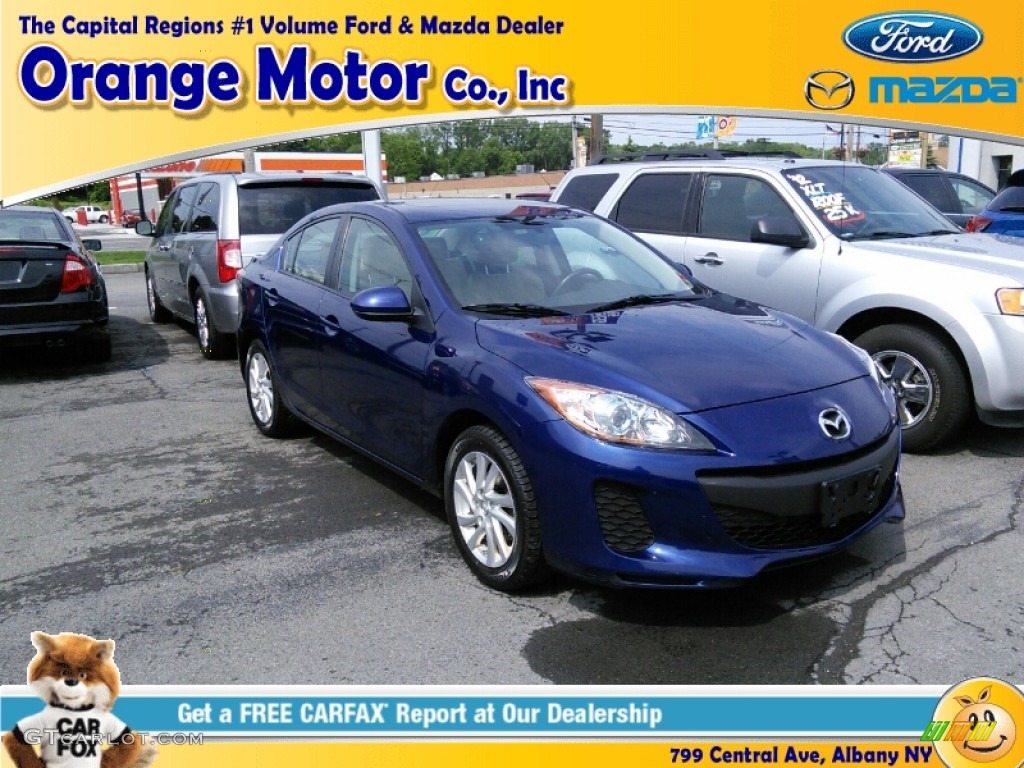 2012 MAZDA3 i Grand Touring 4 Door - Indigo Lights Mica / Dune Beige photo #1