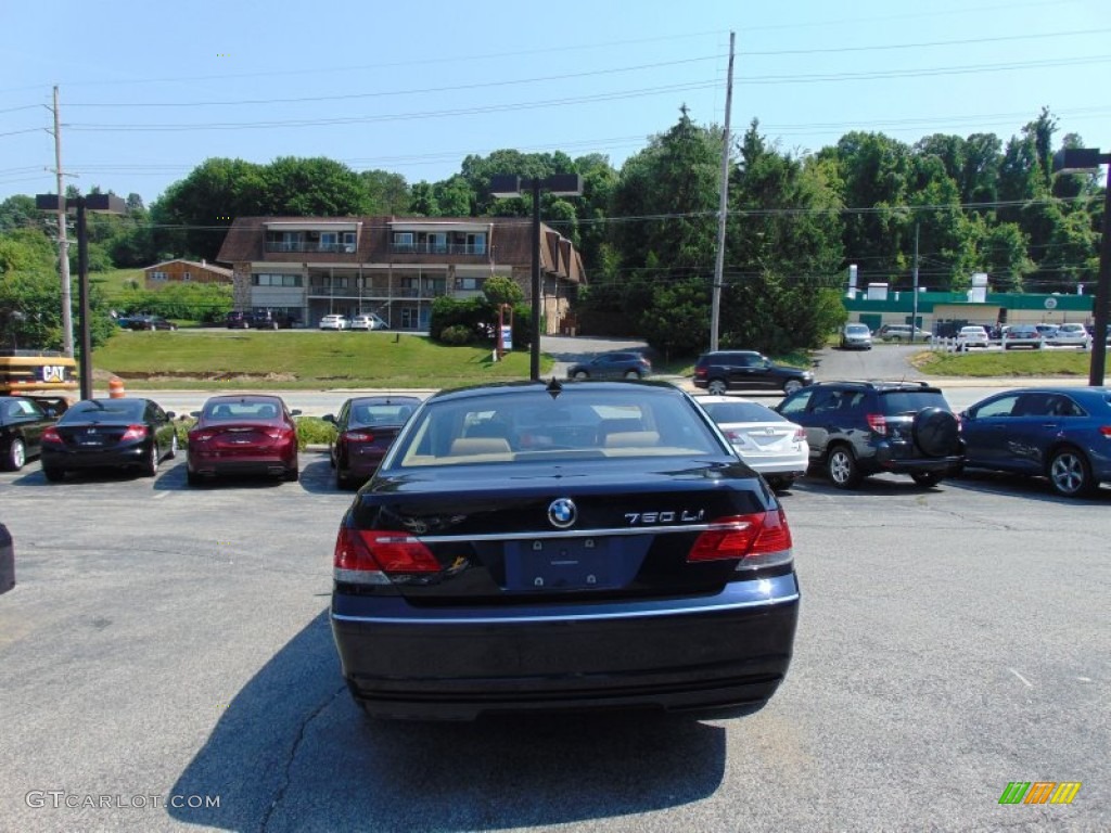 2008 7 Series 750Li Sedan - Monaco Blue Metallic / Rust Brown photo #4