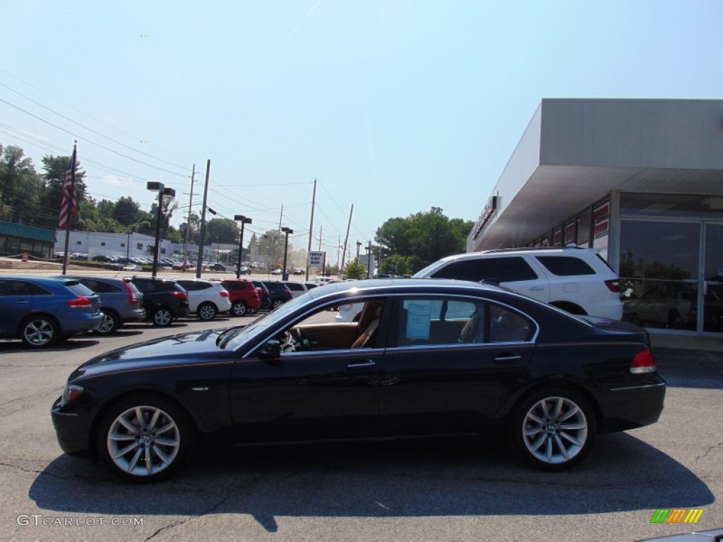 2008 7 Series 750Li Sedan - Monaco Blue Metallic / Rust Brown photo #6