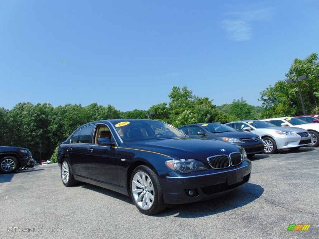 2008 7 Series 750Li Sedan - Monaco Blue Metallic / Rust Brown photo #33