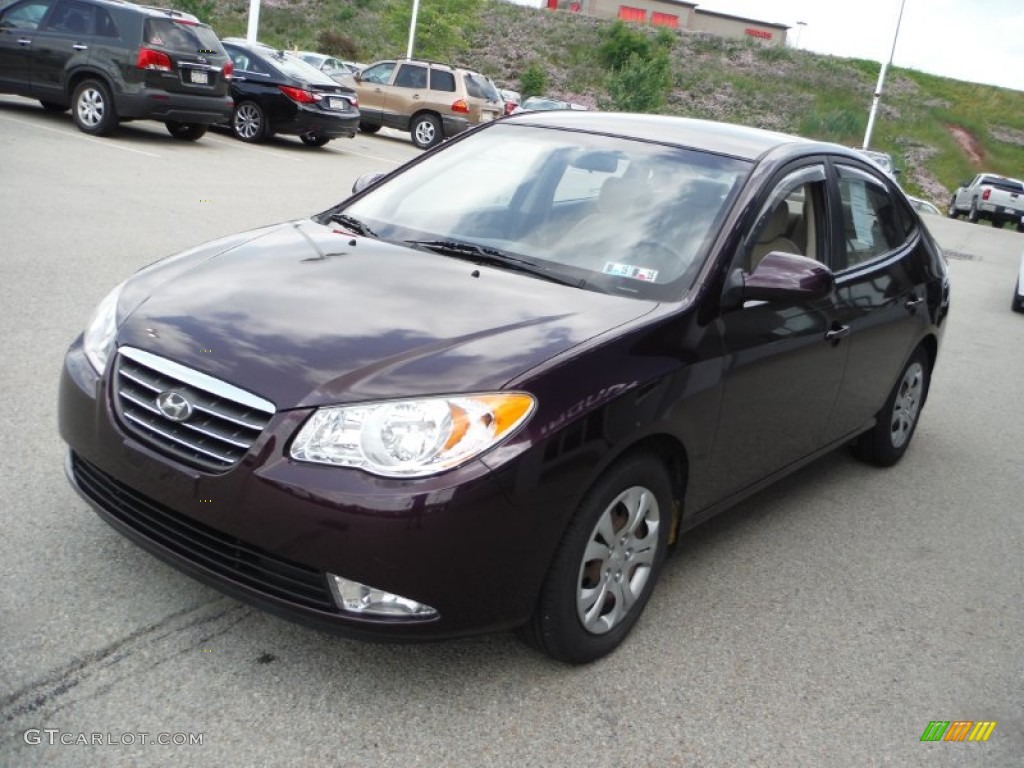 2009 Elantra GLS Sedan - Purple Rain / Beige photo #4