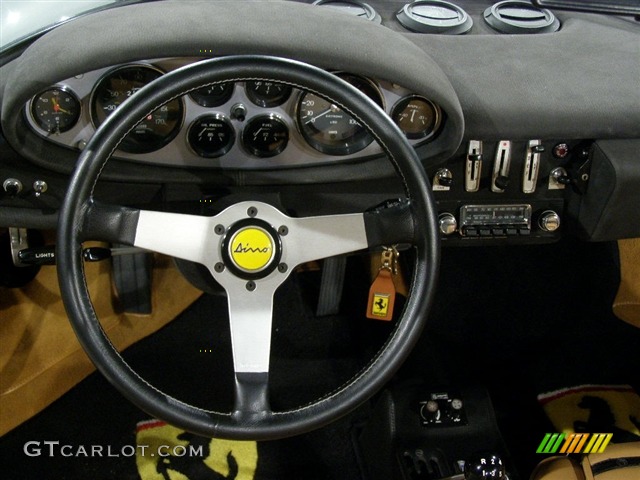 1974 Ferrari Dino 246 GTS Tan/Black Steering Wheel Photo #104610