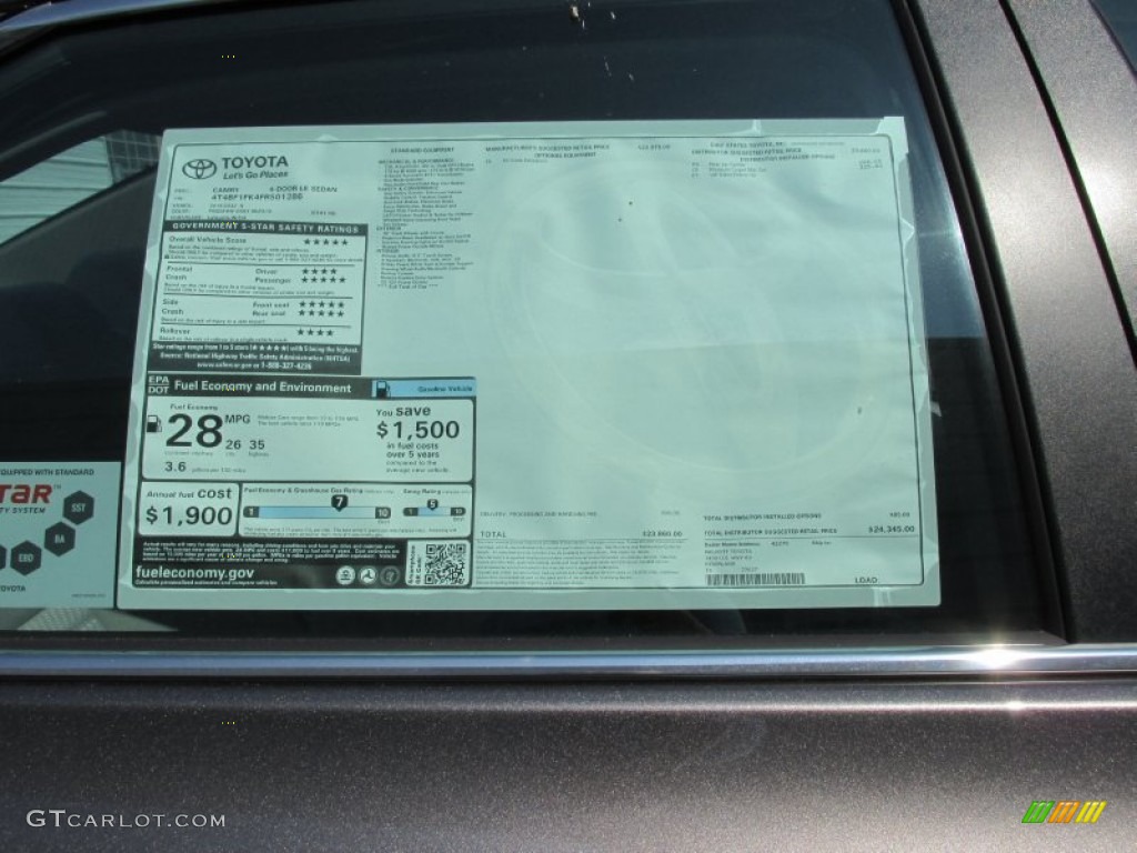 2015 Camry LE - Predawn Gray Mica / Ash photo #31