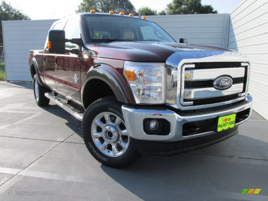 2015 F350 Super Duty Lariat Crew Cab 4x4 - Bronze Fire / Adobe photo #1