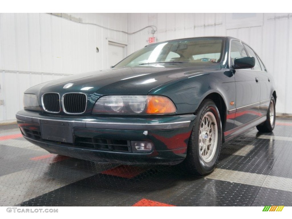 1997 5 Series 528i Sedan - Oxford Green Metallic / Sand Beige photo #3