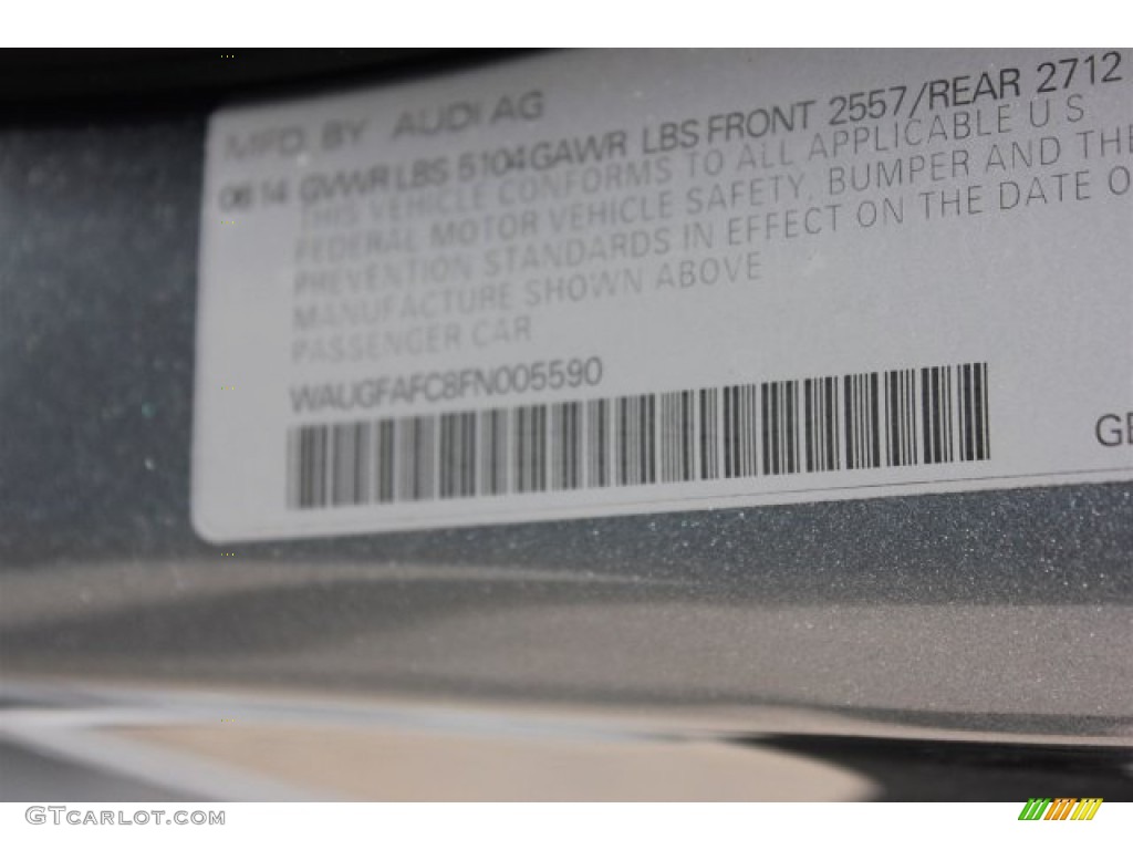 2015 A6 2.0T Premium Plus quattro Sedan - Quartz Gray Metallic / Titanium Gray photo #54