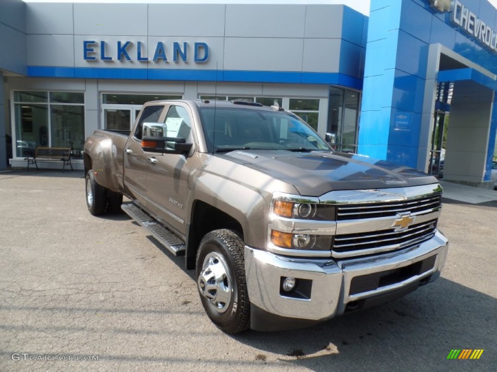 2015 Silverado 3500HD LTZ Crew Cab Dual Rear Wheel 4x4 - Brownstone Metallic / Cocoa/Dune photo #1