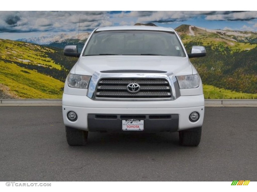 2007 Tundra Limited Double Cab 4x4 - Super White / Beige photo #4