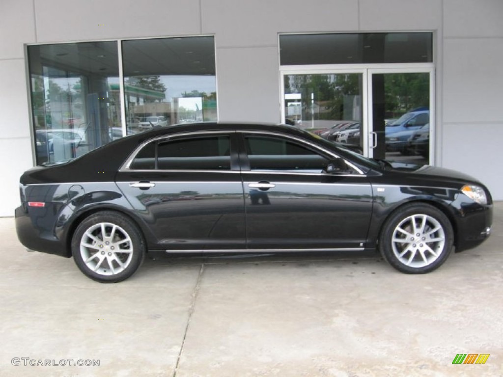 2008 Malibu LTZ Sedan - Black Granite Metallic / Ebony/Brick Red photo #2