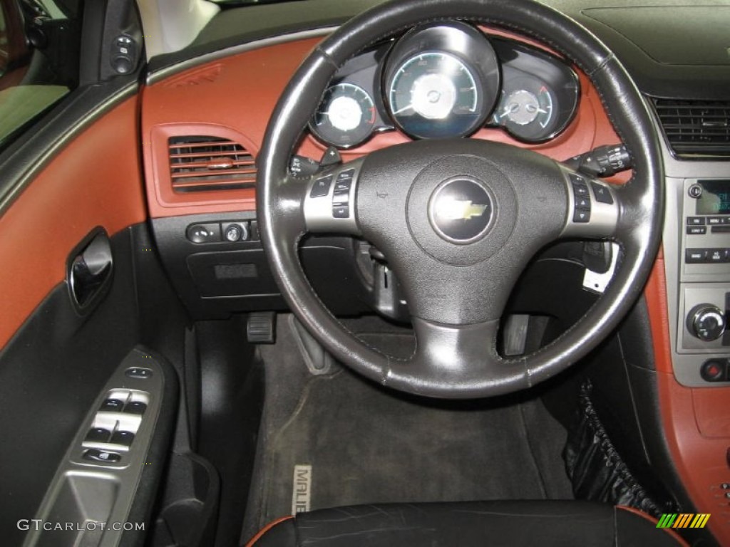 2008 Malibu LTZ Sedan - Black Granite Metallic / Ebony/Brick Red photo #4