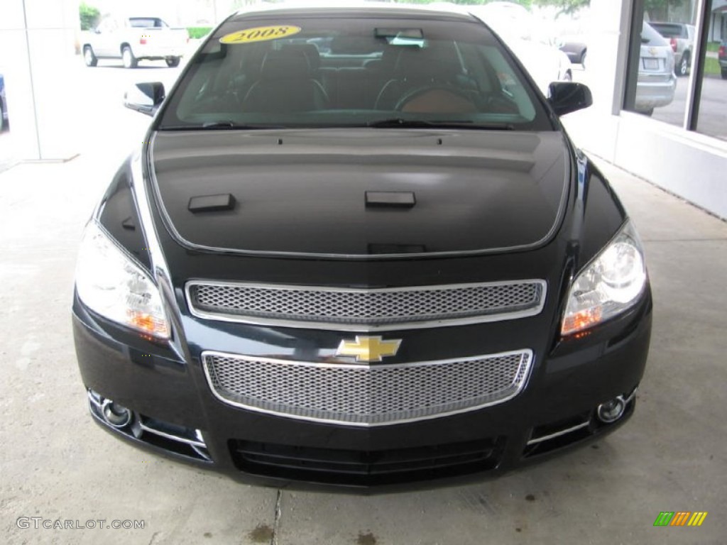 2008 Malibu LTZ Sedan - Black Granite Metallic / Ebony/Brick Red photo #23
